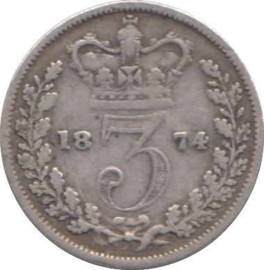 1874 THREEPENCE ( FINE )