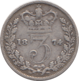1874 THREEPENCE ( FINE )