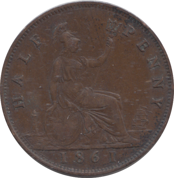 1861 HALFPENNY ( VF )