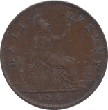 1861 HALFPENNY ( VF )