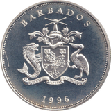 1996 SILVER PROOF FIVE DOLLAR BARBADOS