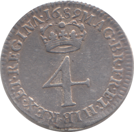 1689 MAUNDY FOURPENCE ( VF )