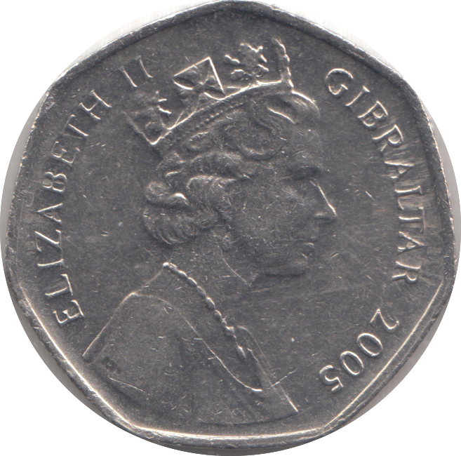2005 FIFTY PENCE CAPTURE OF GIBRALTAR