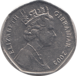2005 FIFTY PENCE CAPTURE OF GIBRALTAR