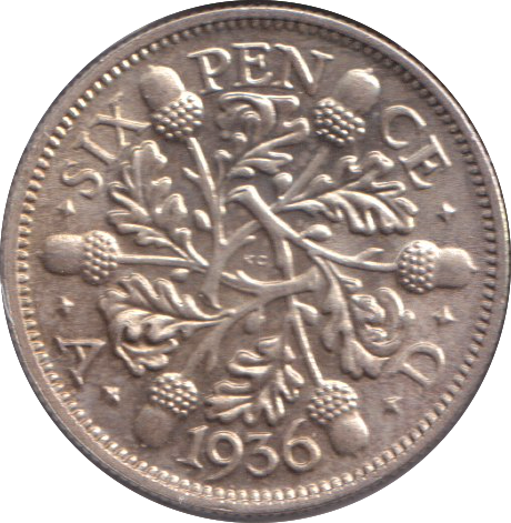 1936 SIXPENCE ( UNC )