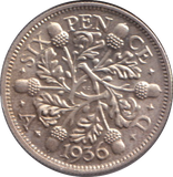 1936 SIXPENCE ( UNC )
