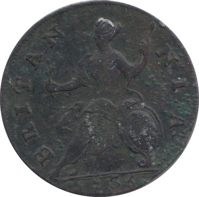 1736 HALFPENNY ( FINE )