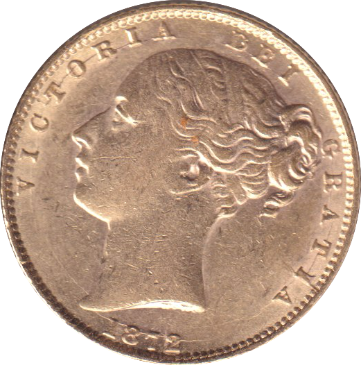 1872 GOLD SOVEREIGN ( EF )