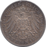 1901 SILVER GERMANY PRUSSIA 2 MARK