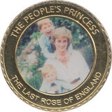 1997 THE PEOPLE'S PRINCESS THE LAST ROSE OF ENGLAND COMMEMORATIVE COIN