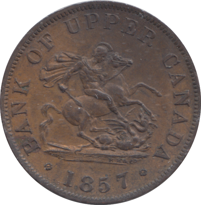 1857 CANADA HALFPENNY BANK TOKEN