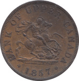 1857 CANADA HALFPENNY BANK TOKEN