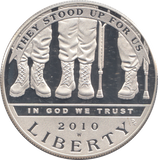 2010 USA SILVER PROOF COMMEMORATIVE DOLLAR THEY STOOD UP FOR US