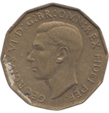1950 BRASS THREEPENCE ( AUNC ) REF 21