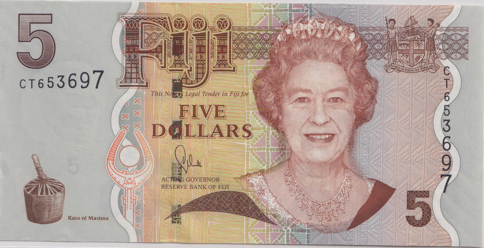 2007 FIVE DOLLARS FIJI BANKNOTE REF-1800