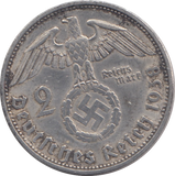 1938 SILVER NAZI GERMANY 2 MARK
