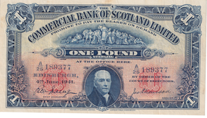 1941 SCOTLAND ONE POUND BANKNOTE REF-1857