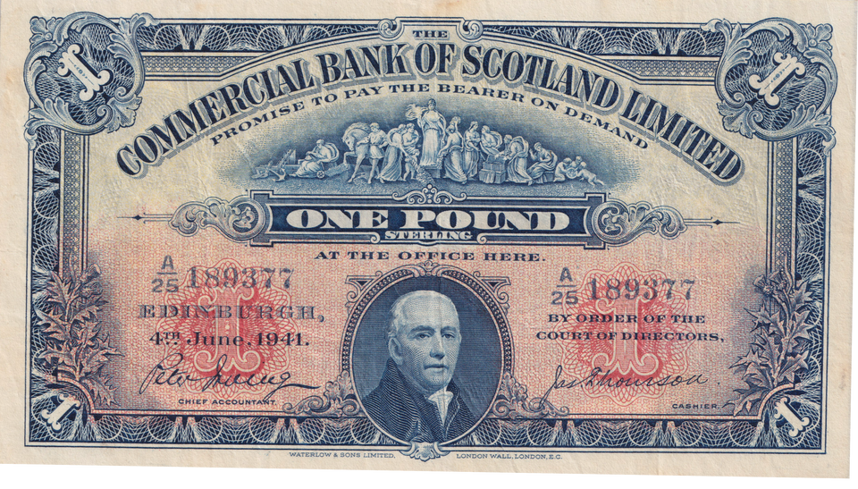 1941 SCOTLAND ONE POUND BANKNOTE REF-1857
