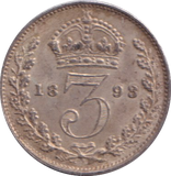 1893 THREEPENCE ( GF )