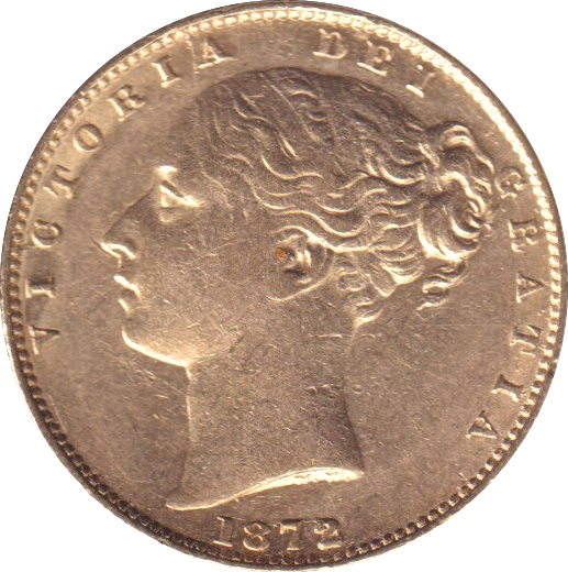 1872 GOLD SOVEREIGN ( EF )