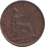 1884 FARTHING ( GVF )