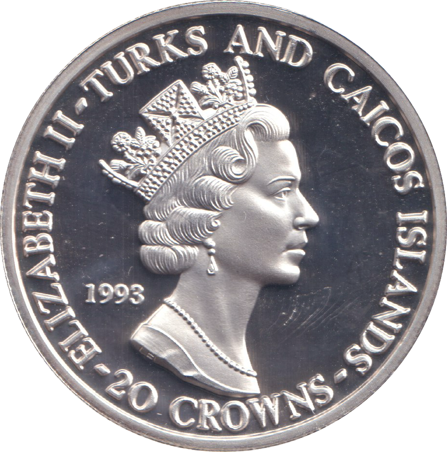 1993 SILVER PROOF 20 CROWN ANNIVERSARY OF ACCESSION