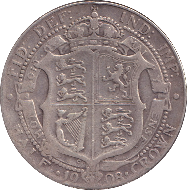 1908 HALFCROWN ( FINE )