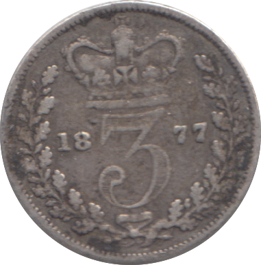 1877 THREEPENCE ( FINE )