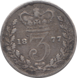 1877 THREEPENCE ( FINE )