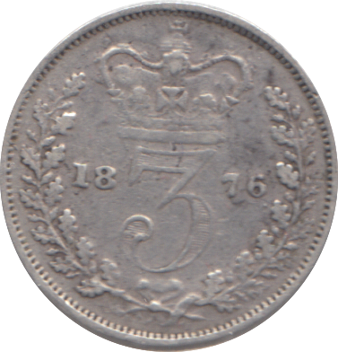 1876 THREEPENCE ( FINE )