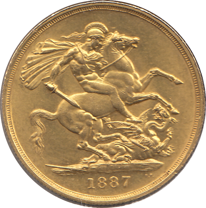 1887 GOLD DOUBLE SOVEREIGN ( AUNC ) 3