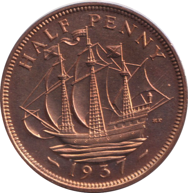 1937 HALF PENNY ( PROOF )