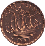 1937 HALF PENNY ( PROOF )