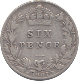 1907 SIXPENCE ( FINE )