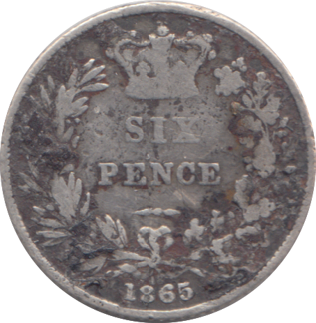 1865 SIXPENCE ( NF )