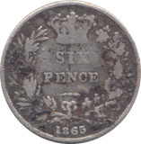 1865 SIXPENCE ( NF )
