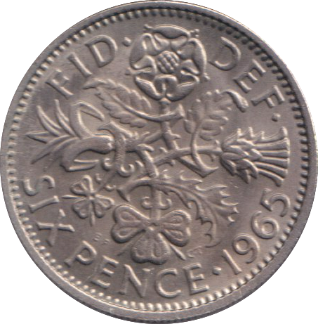 1965 SIXPENCE ( UNC )