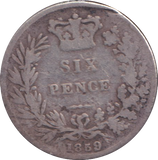 1859 SIXPENCE ( FINE )