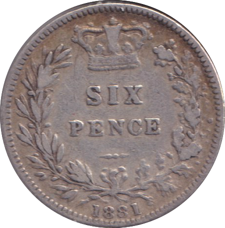 1881 SIXPENCE ( GF )