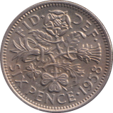 1958 SIXPENCE ( UNC )