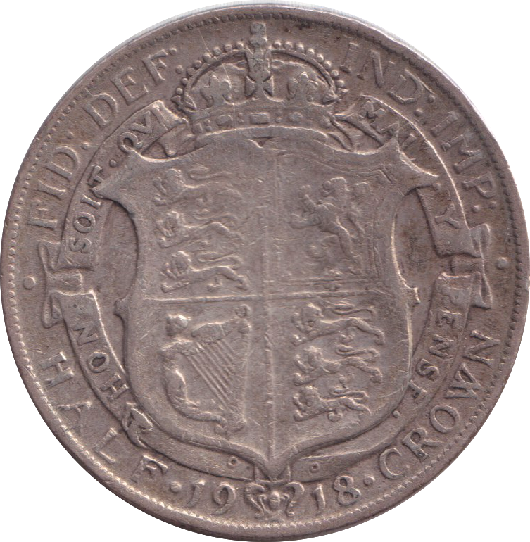 1918 HALFCROWN ( VF )