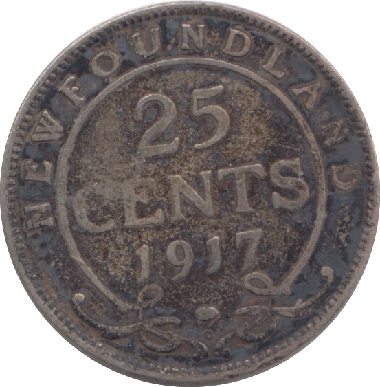 1917 SILVER NEWFOUNDLAND 25 CENT