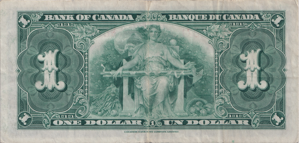 1937 ONE DOLLAR CANADA BANKNOTE REF-1773