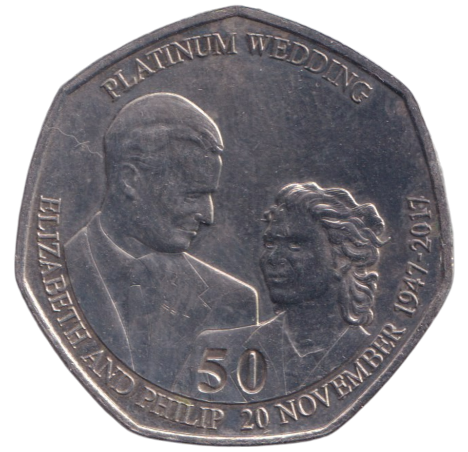 2017 50P PLATINUM WEDDING ISLE OF MAN