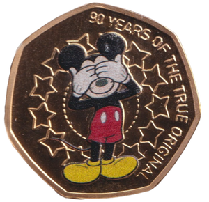 2021 50P SHAPED COIN MICKEY MOUSE