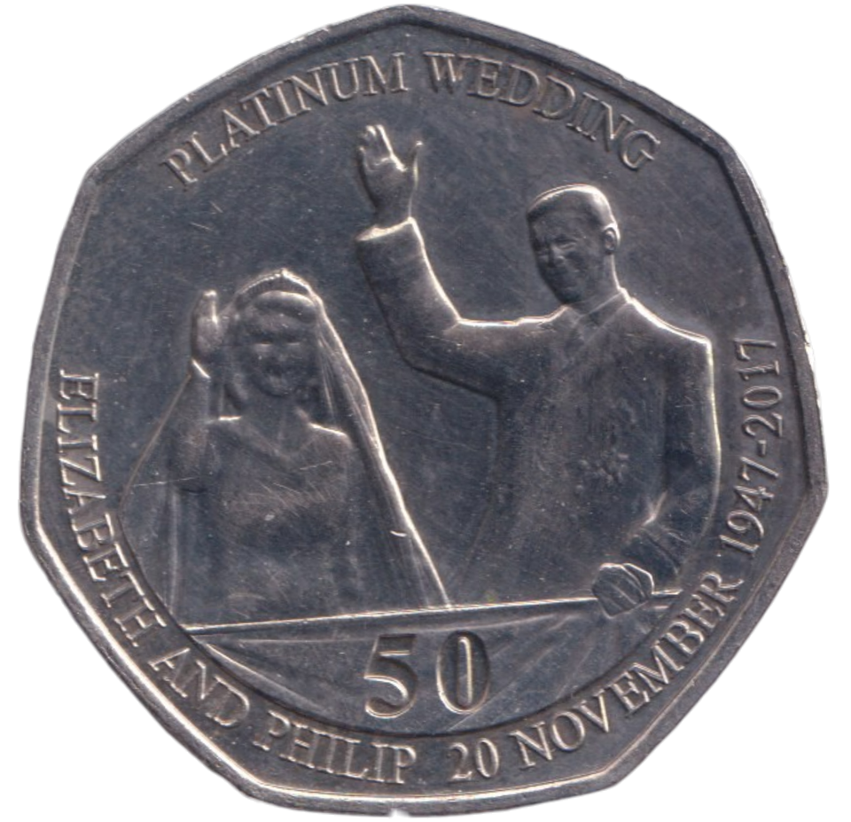 2017 50P PLATINUM WEDDING ISLE OF MAN