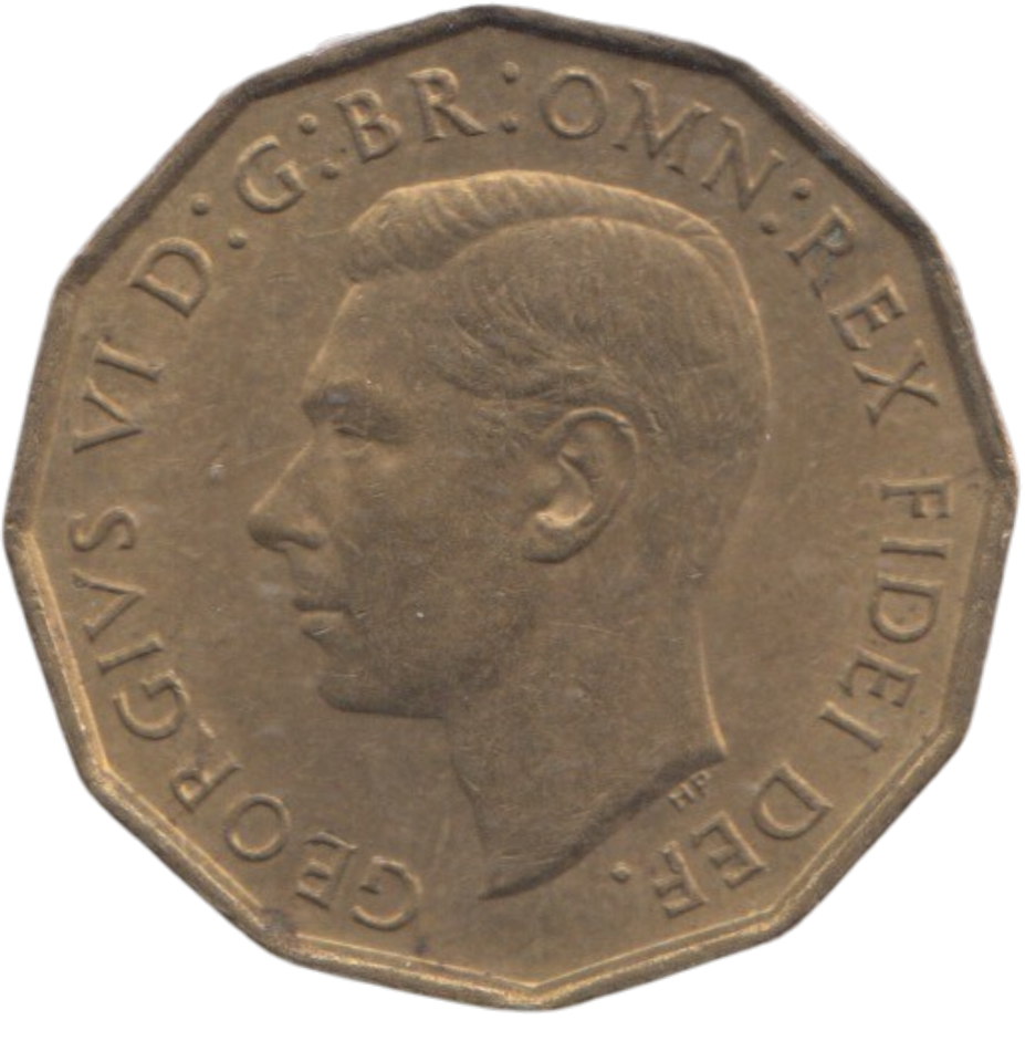 1951 BRASS THREEPENCE ( AUNC ) REF 18