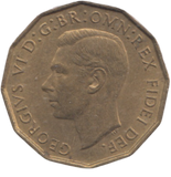 1951 BRASS THREEPENCE ( AUNC ) REF 18