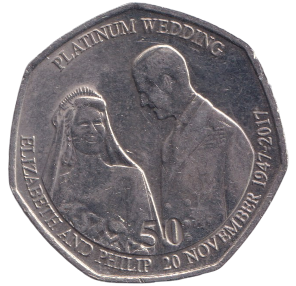 2017 50P PLATINUM WEDDING ISLE OF MAN