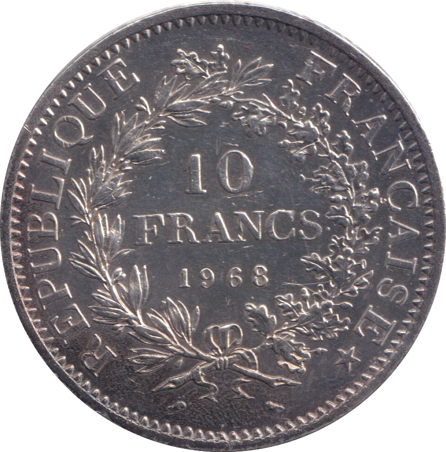 1968 SILVER 10 FRANCS FRANCE